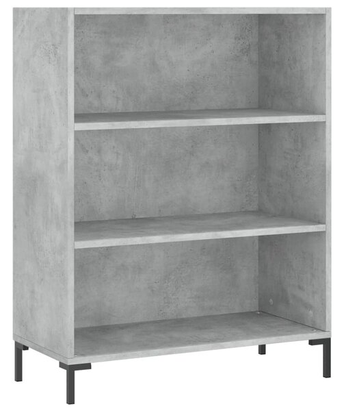 Betonszürke szerelt fa könyvespolc 69,5 x 32,5 x 90 cm