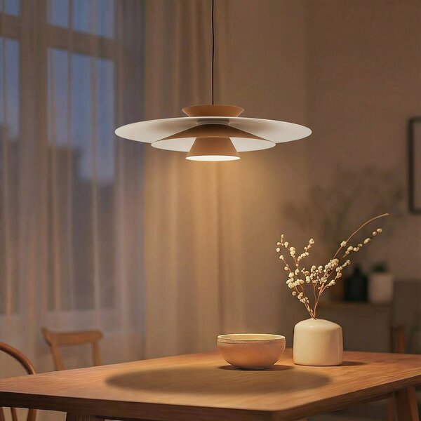 Függőlámpa Lucande, Livie, dimmable, Bézs, Étkező, Alumínium, Modern