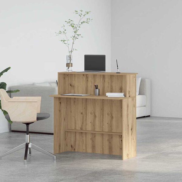 Recepciós pult kézműves tölgy 100x50x103,5 cm szerelt fa