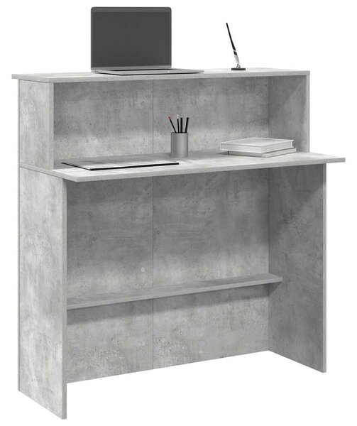 Recepciós pult betonszürke 100x50x103,5 cm szerelt fa