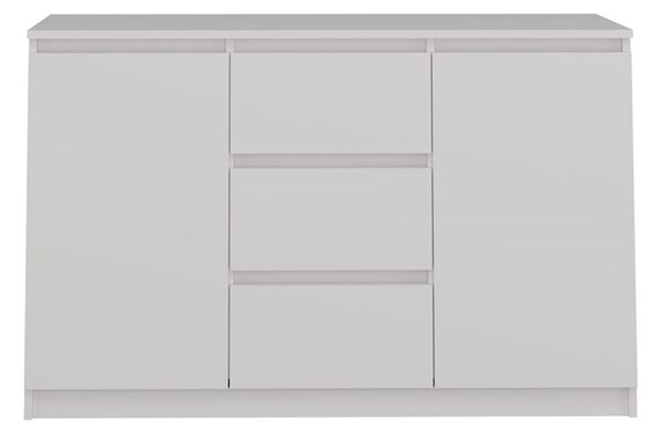 Aldabra 2D3S komód, 120x75x40 cm, fehér