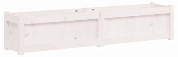 Fehér tömör fenyő kerti virágláda 150 x 31 x 31 cm