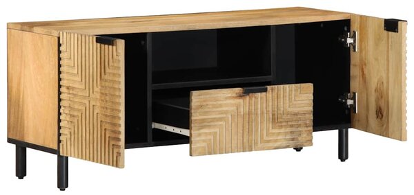 Barna tömör mangófa TV-szekrény 105 x 33 x 46 cm