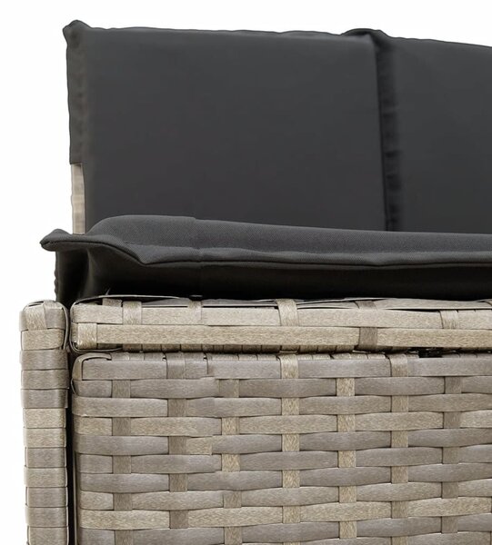 2 db szürke polyrattan pezsgőfürdő pad párnával