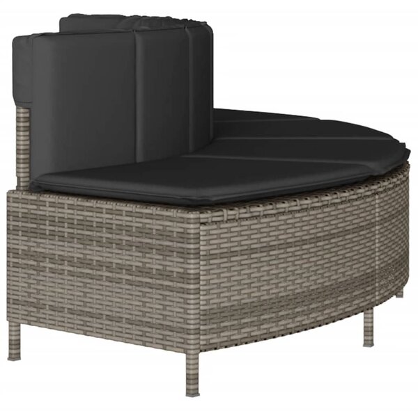 2 db szürke polyrattan pezsgőfürdő pad párnával