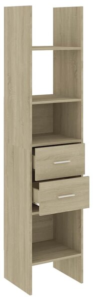 Sonoma tölgy színű szerelt fa könyvszekrény 40 x 35 x 180 cm
