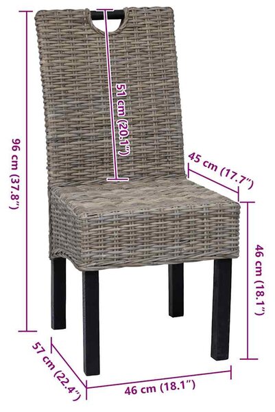 2 db Kubu rattan mangófa étkezőszék