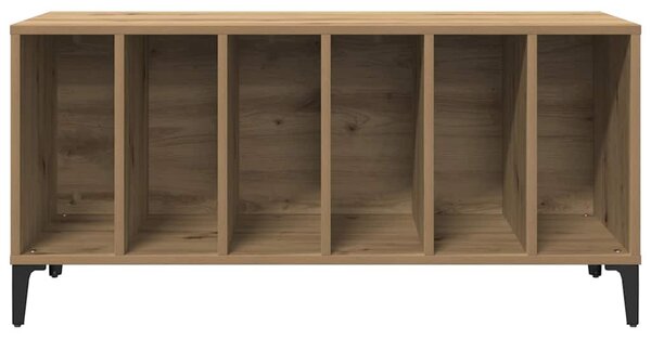 Kézműves tölgy színű szerelt fa hanglemezszekrény 100x38x48 cm
