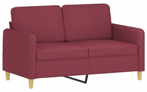 Kétszemélyes bordó szövet kanapé 120 cm