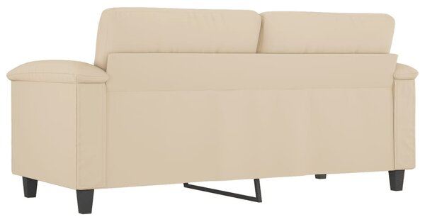 Kétszemélyes krémszínű mikroszálas szövetkanapé 140 cm