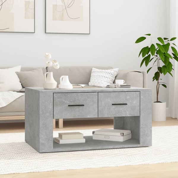 Betonszürke szerelt fa dohányzóasztal 80x50x40 cm