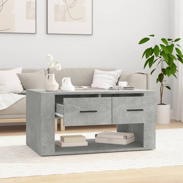 Betonszürke szerelt fa dohányzóasztal 80x50x40 cm