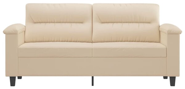 Kétszemélyes krémszínű mikroszálas szövetkanapé 140 cm