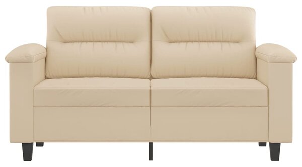 Kétszemélyes krémszínű mikroszálas szövetkanapé 120 cm
