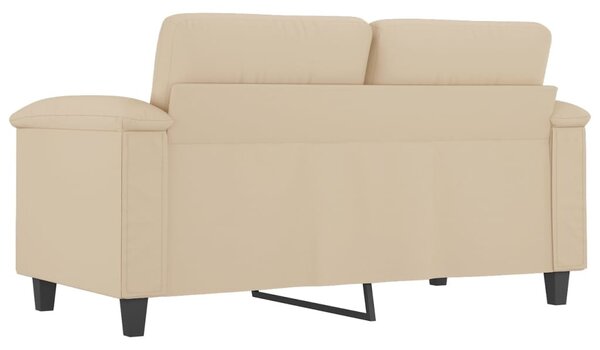 Kétszemélyes krémszínű mikroszálas szövetkanapé 120 cm