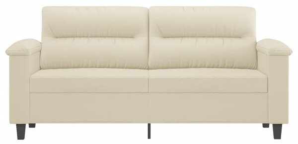 2 személyes krémszínű műbőr kanapé 140 cm