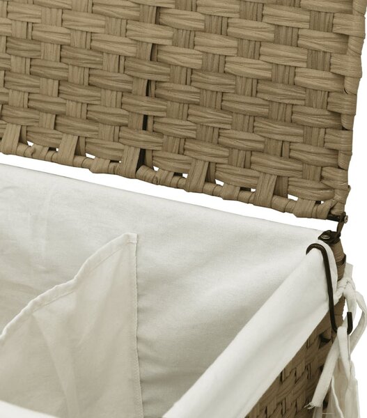 Polyrattan szennyeskosár kerekekkel 60x35x60,5 cm