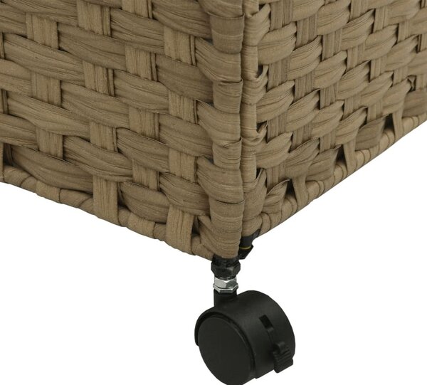 Polyrattan szennyeskosár kerekekkel 60x35x60,5 cm