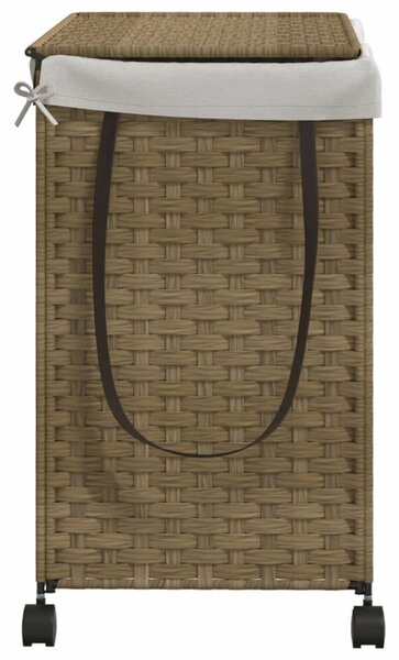 Polyrattan szennyeskosár kerekekkel 60x35x60,5 cm