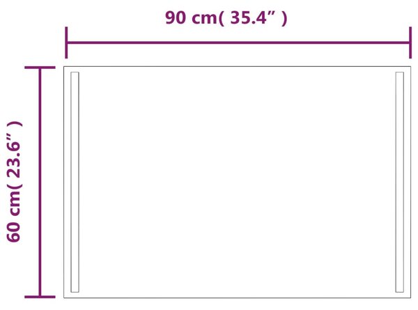 LED-es fürdőszobatükör 60x90 cm