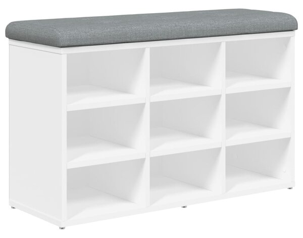 Fehér cipőpad 82 x 32 x 50 cm rétegelt fából