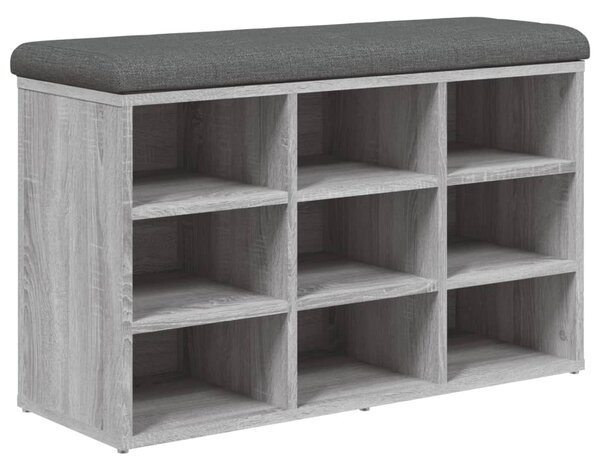Szürke sonoma színű szerelt fa cipőtároló pad 82 x 32 x 50 cm