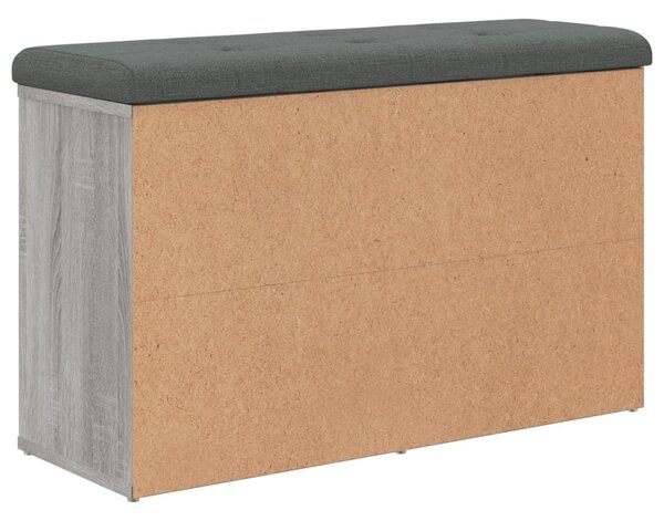 Szürke sonoma színű szerelt fa cipőtároló pad 82 x 32 x 50 cm