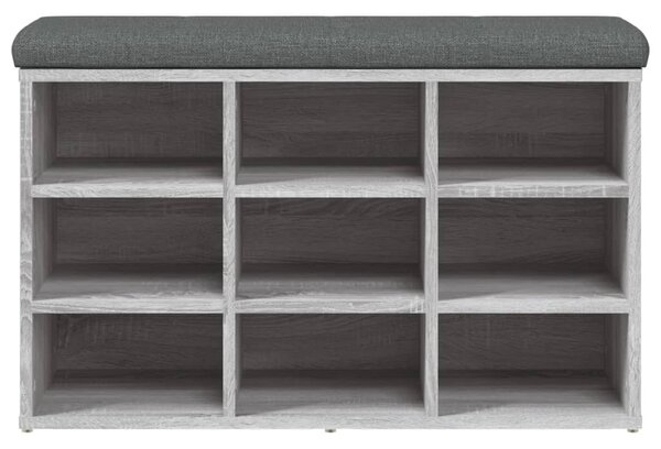 Szürke sonoma színű szerelt fa cipőtároló pad 82 x 32 x 50 cm