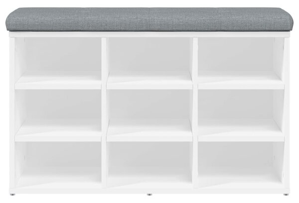 Fehér cipőpad 82 x 32 x 50 cm rétegelt fából