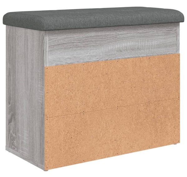 Szürke sonoma színű szerelt fa cipőtároló pad 62 x 32 x 50 cm