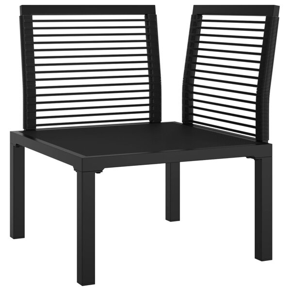 Fekete és szürke polyrattan kerti sarokfotel párnákkal