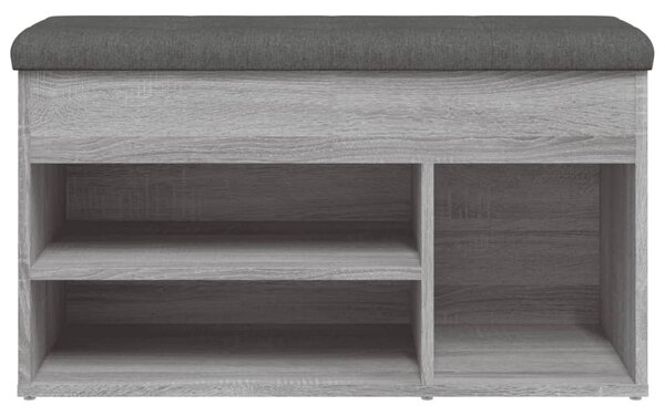 Szürke sonoma színű szerelt fa cipőtároló pad 82 x 32 x 45,5 cm