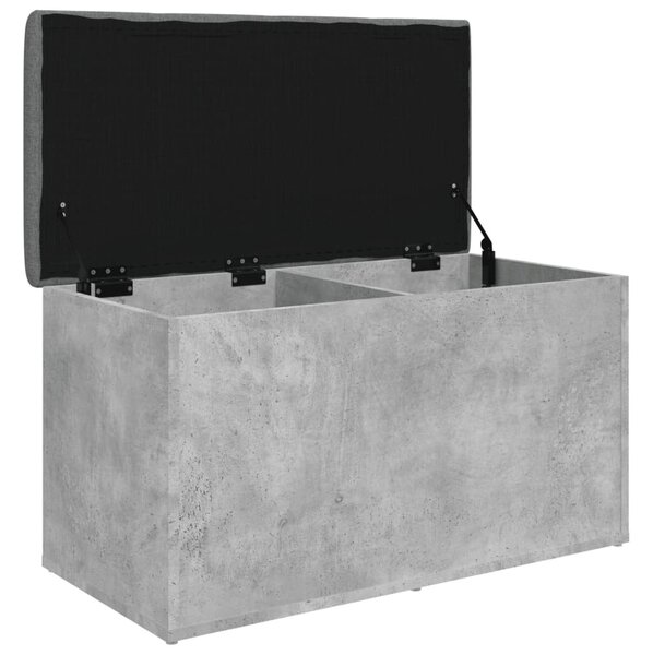Betonszürke szerelt fa tárolópad 82 x 42 x 45 cm