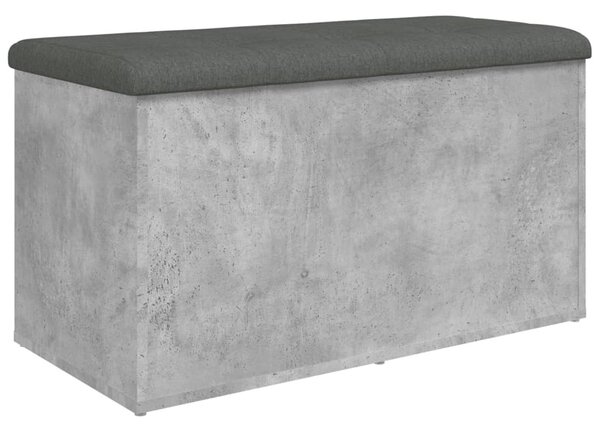 Betonszürke szerelt fa tárolópad 82 x 42 x 45 cm