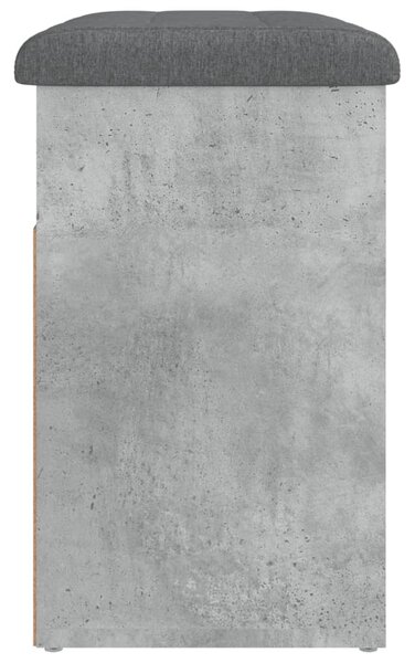 Betonszürke szerelt fa cipőtároló pad 62 x 32 x 50 cm