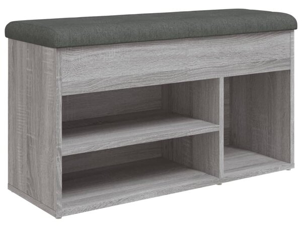 Szürke sonoma színű szerelt fa cipőtároló pad 82 x 32 x 45,5 cm