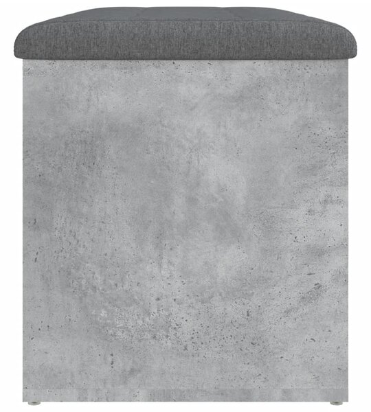 Betonszürke szerelt fa tárolópad 82 x 42 x 45 cm