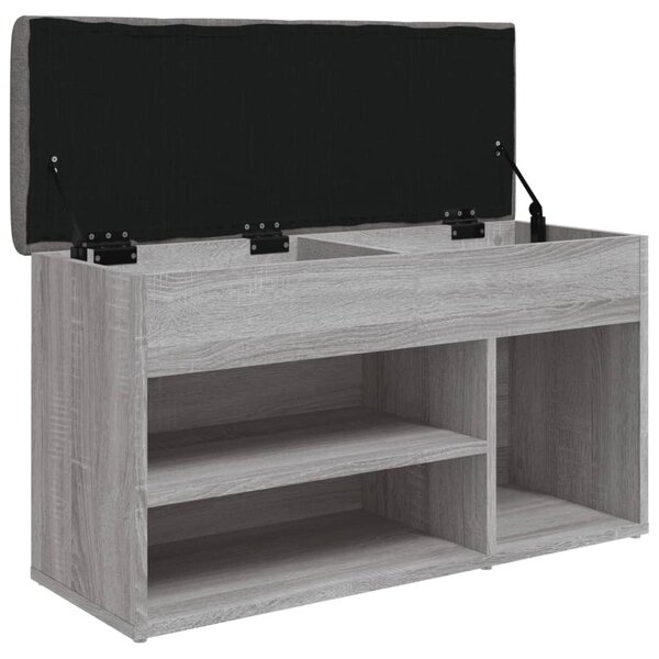 Szürke sonoma színű szerelt fa cipőtároló pad 82 x 32 x 45,5 cm