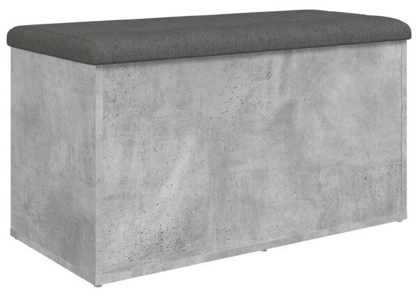 Betonszürke szerelt fa tárolópad 82 x 42 x 45 cm