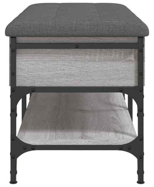 Szürke sonoma színű szerelt fa cipőtároló pad 82 x 42 x 45 cm