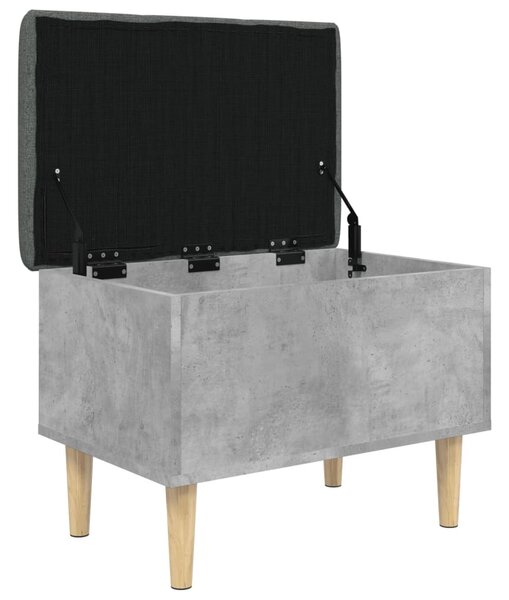 Betonszürke szerelt fa tárolópad 62x42x46 cm