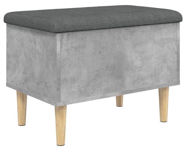 Betonszürke szerelt fa tárolópad 62x42x46 cm