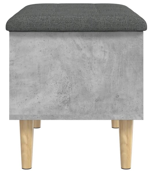 Betonszürke szerelt fa tárolópad 62x42x46 cm