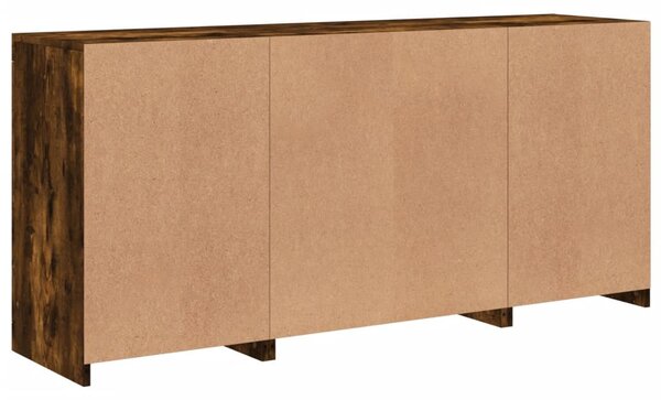 Füstös tölgy színű tálalószekrény LED-ekkel 142,5 x 37 x 67 cm