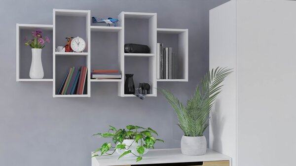 Aldabra Bilbao 7.0 fali polc, 129,5x65x20 cm, fehér
