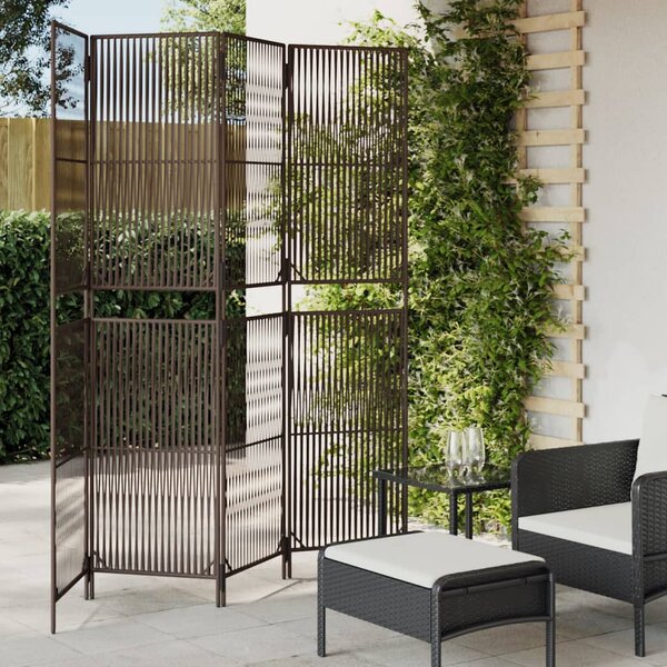 Barna 4 paneles polyrattan térelválasztó