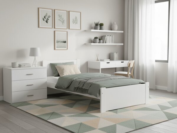 IKAROS ágy 90 x 200 cm, fehér Ágyrács: Léces ágyrács, Matrac: Deluxe 10 cm matrac