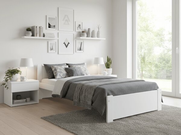 IKAROS ágy 90 x 200 cm, fehér Ágyrács: Léces ágyrács, Matrac: Deluxe 10 cm matrac