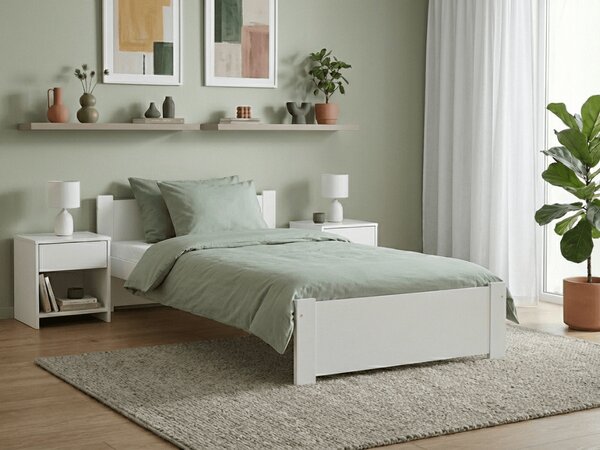 IKAROS ágy 90 x 200 cm, fehér Ágyrács: Léces ágyrács, Matrac: Deluxe 10 cm matrac