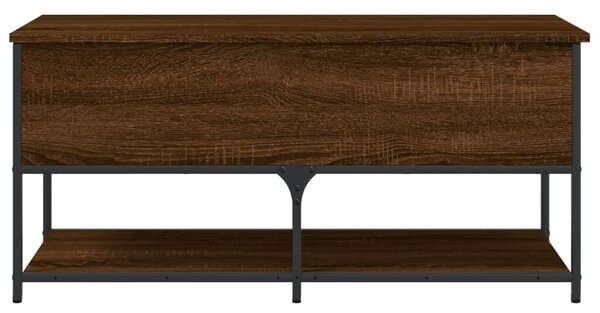 Barna tölgyszínű szerelt fa tárolópad 100 x 42,5 x 47 cm